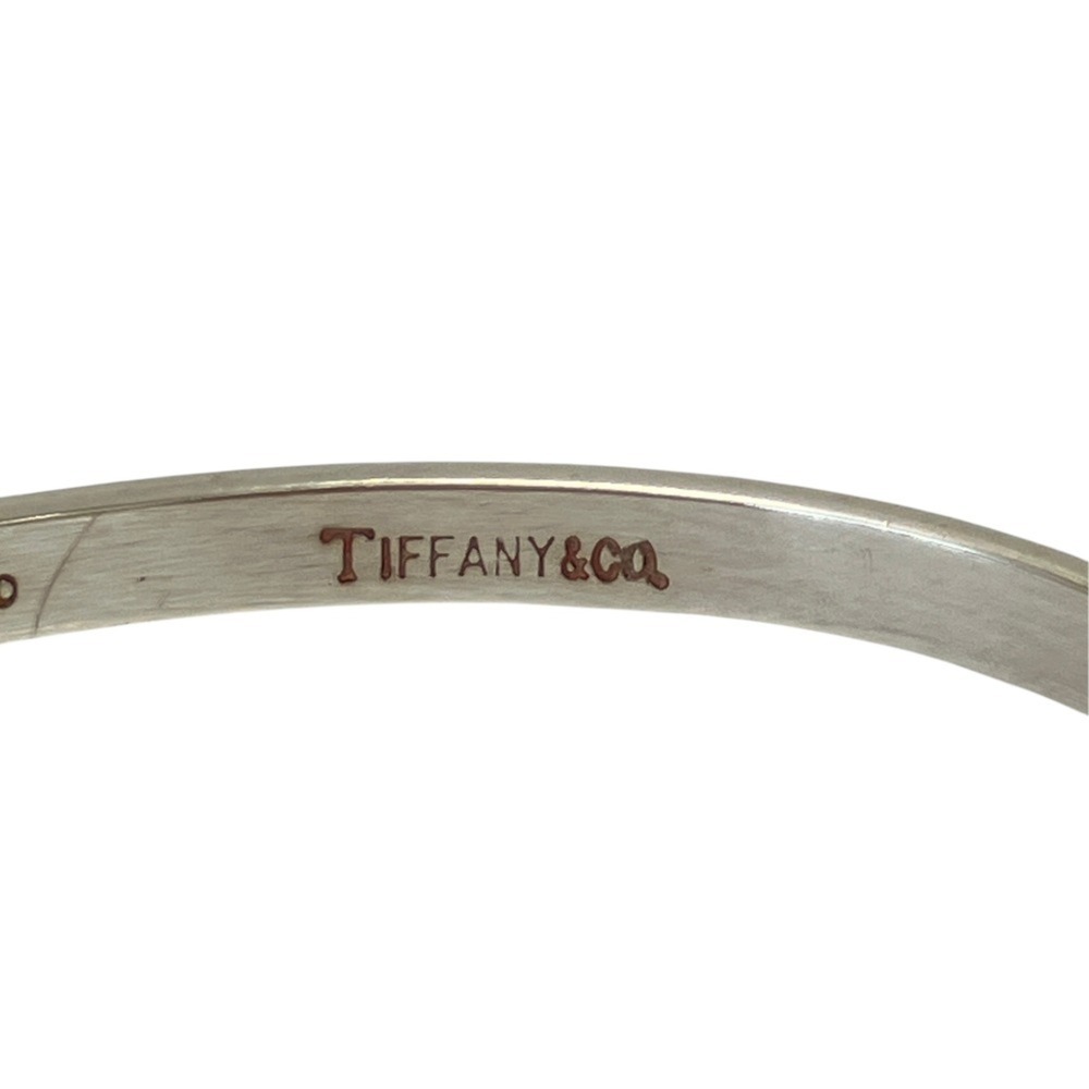 TIFFANY & Co. Tiffany 925 750 Combination Hook Eye Bangle Bracelet Silver Wom... - Picture 3 of 6